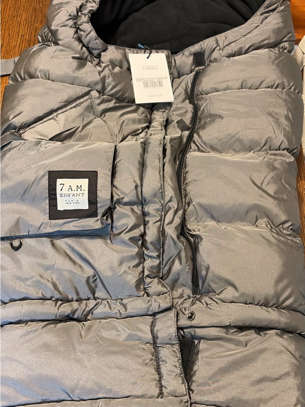7 A.M. Enfant Kids' Silver Stroller Blanket - NEW